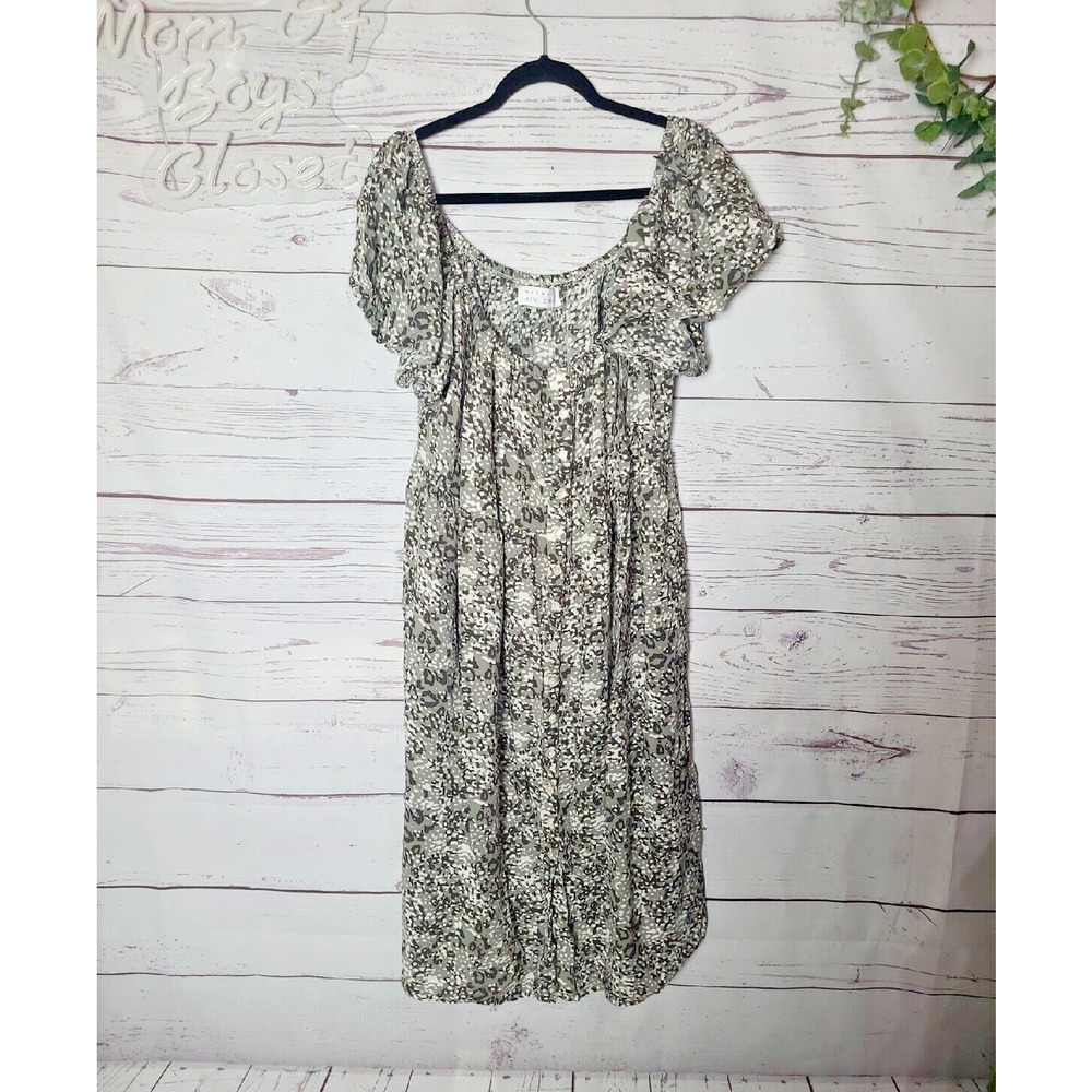 Margaux Riviera Gray Black Leopard Print Off The Shoulder Dress Womans Size 3x
